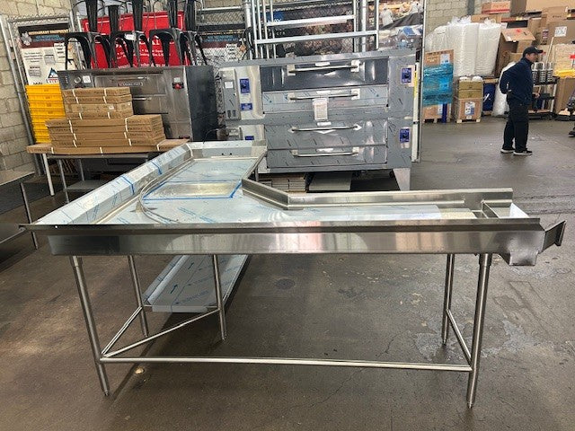Custom Stainless Steel L-Shaped Soiled Dish Table With Stainless Steel Undershelf