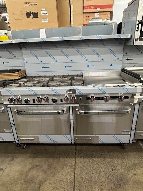 Southbend S60DD-2GR S-Series Restaurant Range 60"W 6 Burner Gas Range with Two Standard Ovens and 24" Griddle