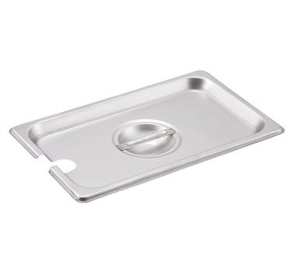 Winco SPCQ Quarter-Size Slotted Steam Table Pan Cover with Handle