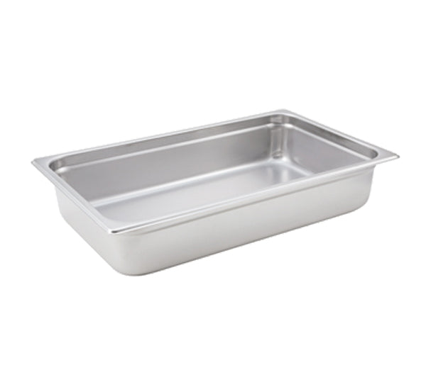 Winco SPJH-104 22 Gauge Full-Size 4" Deep Stainless Steel Anti-Jam Steam Table Pan