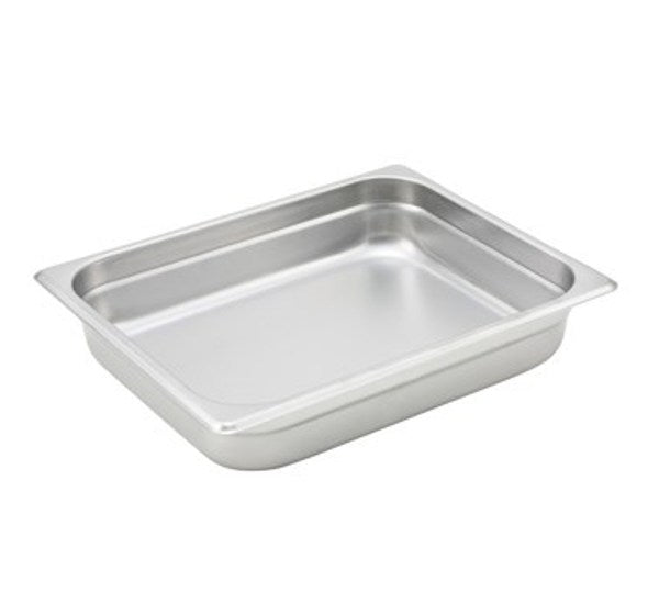 Winco SPJH-202 22 Gauge Half-Size 2 1/2" Deep Stainless Steel Anti-Jam Steam Table Pan