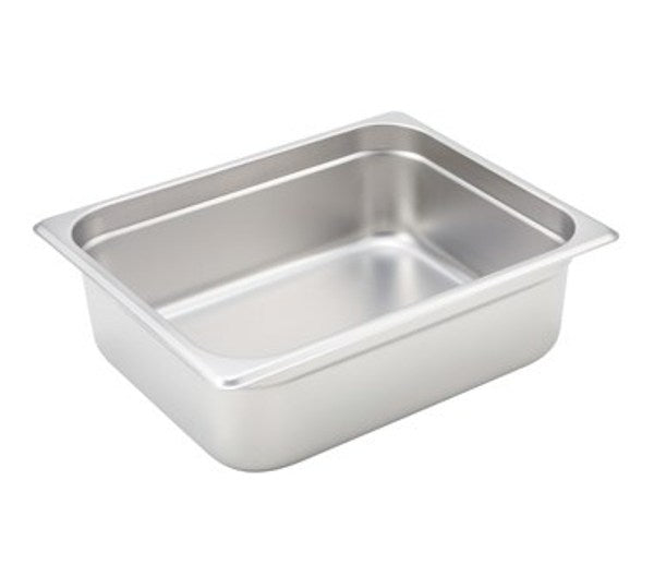 Winco SPJP-204 23 Gauge Half-Size 4" Deep Stainless Steel Anti-Jam Steam Table Pan