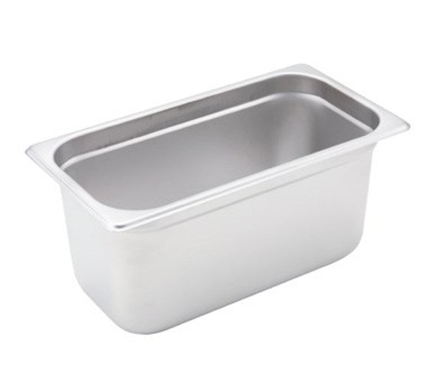 Winco SPJH-306 22 Gauge Third-Size 6" Deep Stainless Steel Anti-Jam Steam Table Pan