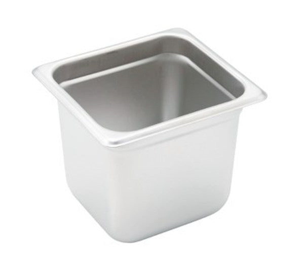 Winco SPJH-606 22 Gauge Sixth-Size 6" Deep Stainless Steel Anti Jam Steam Table Pan