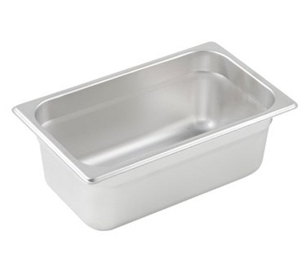 Winco SPJL-404 25 Gauge Quarter-Size 4" Deep Stainless Steel Anti-Jam Steam Table Pan