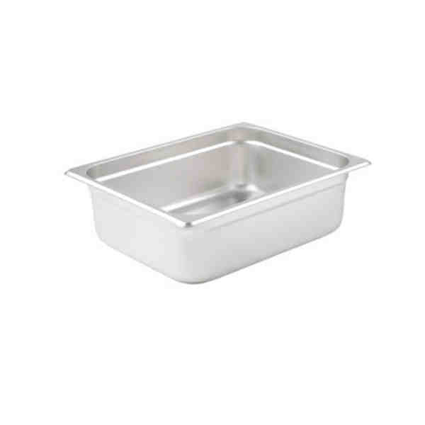 Winco SPJM-204 24 Gauge Half-Size 4" Deep Solid Anti-Jam Steam Table Pan