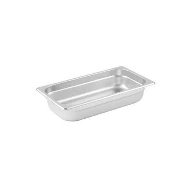 Winco SPJM-302 24 Gauge Third-Size 2 1/2" Deep Stainless Steel Anti-Jam Steam Table Pan