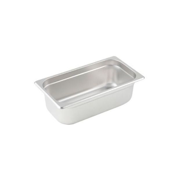 Winco SPJM-304 24 Gauge Third-Size 4" Deep Stainless Steel Anti-Jam Steam Table Pan