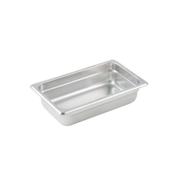 Winco SPJM-402 24 Gauge Fourth-Size 2 1/2" Deep Stainless Steel Anti-Jam Steam Table Pan