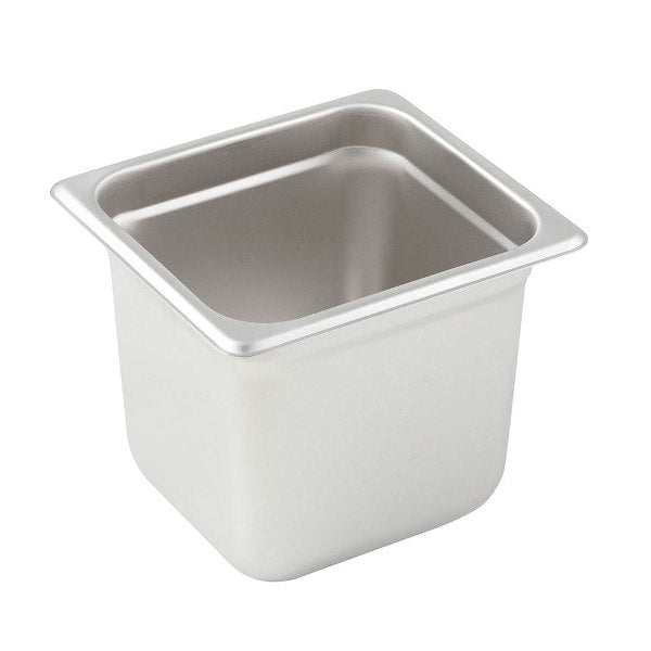 Winco SPJM-606 24 Gauge Sixth-Size 6" Deep Stainless Steel Anti-Jam Steam Table Pan
