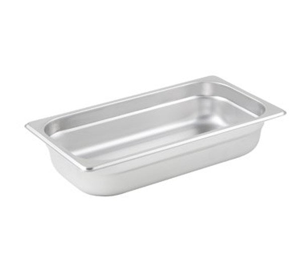 Winco SPJP-302 23 Gauge Third-Size 2 1/2" Deep Stainless Steel Anti-Jam Steam Table