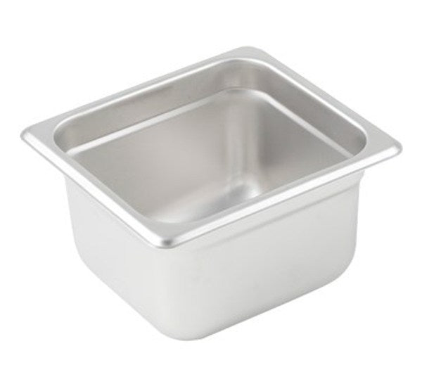 Winco SPJP-604 23 Gauge Sixth-Size 4" Deep Stainless Steel Anti Jam Steam Table Pan