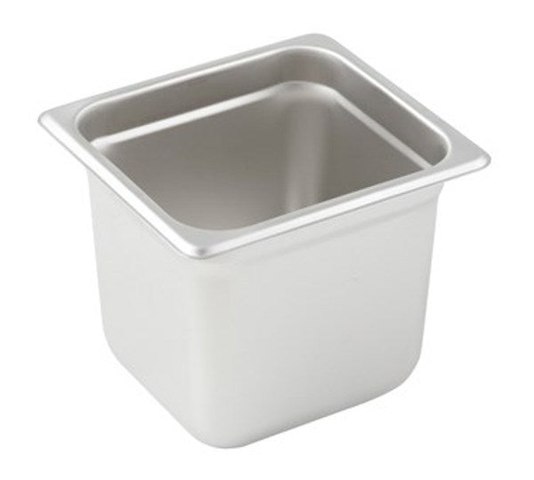 Winco SPJP-606 23 Gauge Sixth-Size 6" Deep Stainless Steel Anti Jam Steam Table Pan