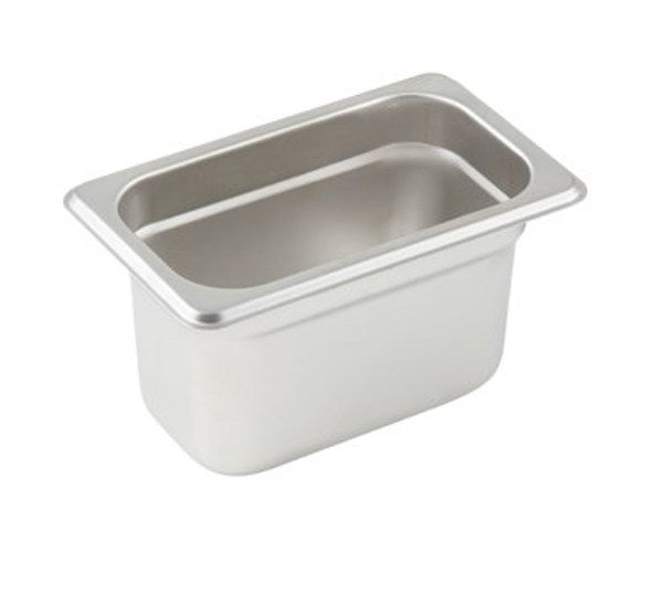 Winco SPJP-904 23 Gauge Ninth-Size 4" Deep Stainless Steel Anti Jam Steam Table Pan