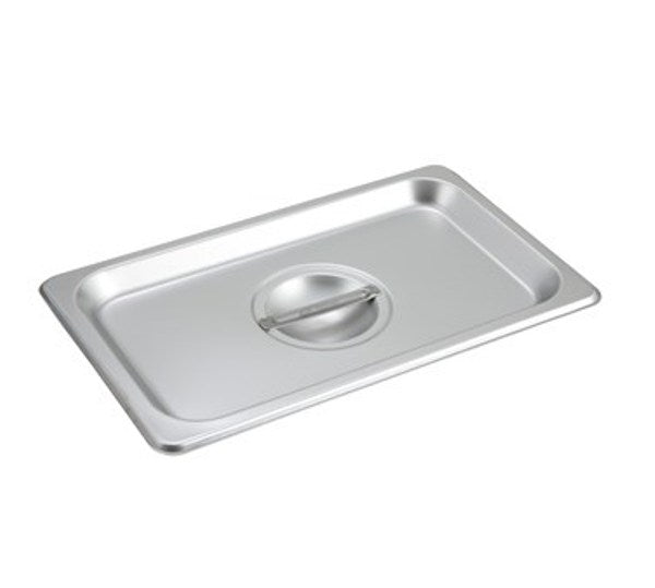 Winco SPSCQ Quarter-Size Steam Table Pan Cover - Stainless Steel - Solid