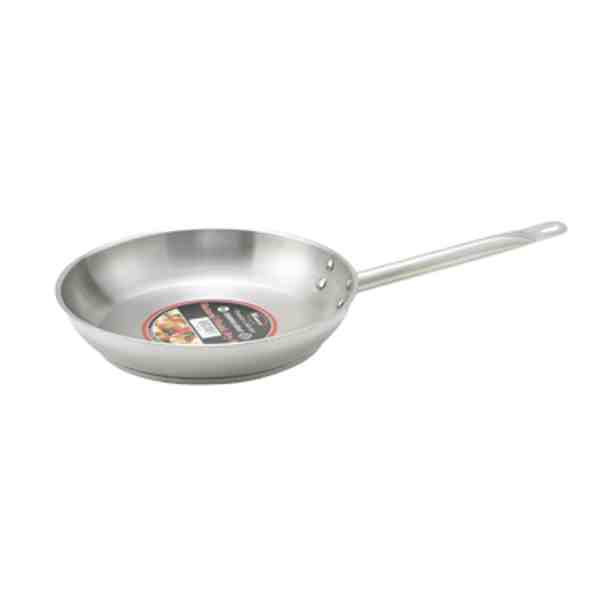 Winco SSFP-12 12" Round Master Cook Induction Fry Pan W/ 5mm Aluminum Core, Stainless