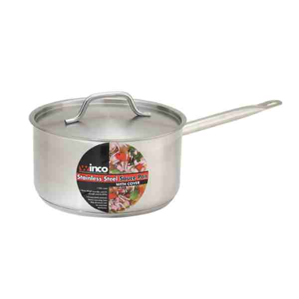 Winco SSSP-6 Premium Induction Sauce Pan, with cover, 6 quart