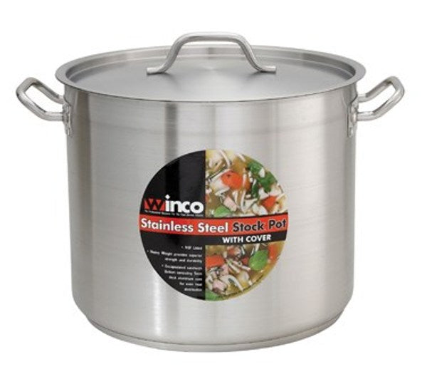 Winco SST-24 24 Quart Premium Induction Stock Pot  with Cover