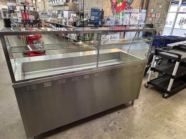 L&J CWS-72 Gas Steam Table 72" - 40,000 BTU With Sneeze Guard  (LIGHTLY USED)
