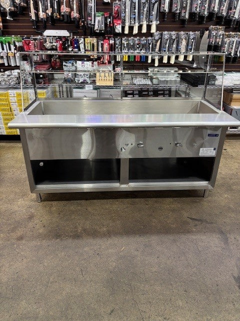 L&J CWS-72 Gas Steam Table 72" - 40,000 BTU With Sneeze Guard  (LIGHTLY USED)