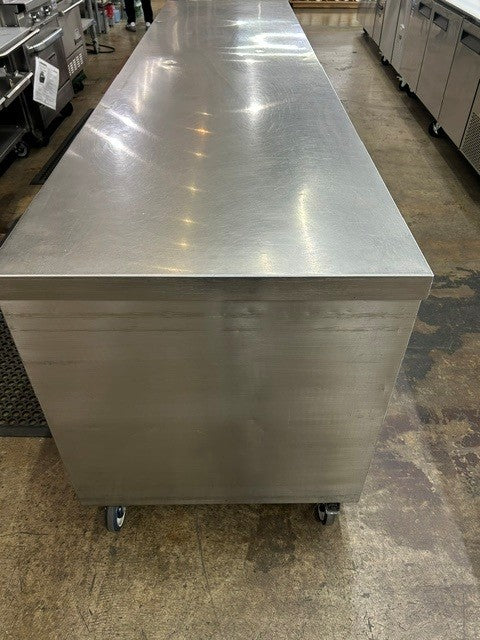 USED-30120 120"W x 30"D  Chef Cabinet Base With Sliding Doors & Casters (USED UNIT)