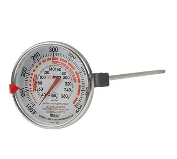 Winco TMT-CDF5 3" Diameter Dial Face with 12" Probe Candy/Deepfry  Thermometer