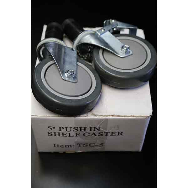 Caster Set - Push In TSC-5 (6ea) 5" - 3 With Brake, 3 Without