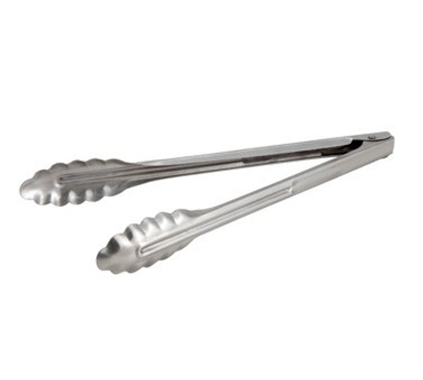 Winco UT-12 12" Heavyweight Stainless Steel Utility Tong
