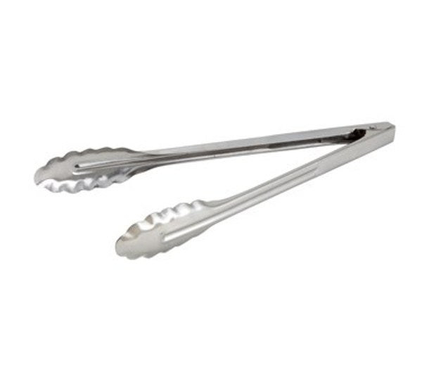 Winco UT-12LT 12" Medium-weight Stainless Steel Utility Tong