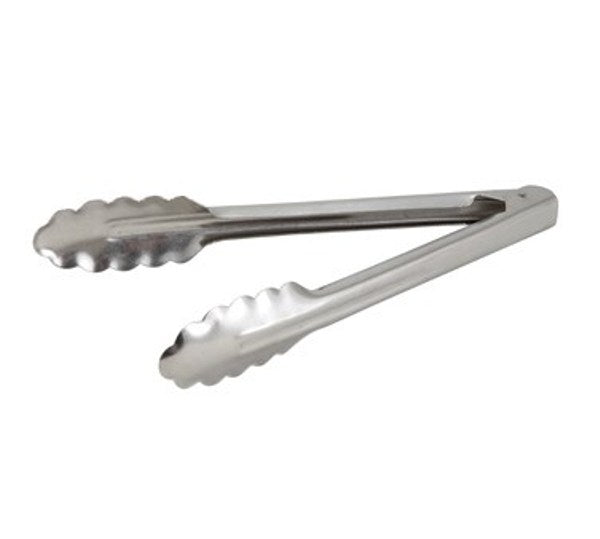 Winco UT-9 9" Heavyweight Stainless Steel Utility Tong