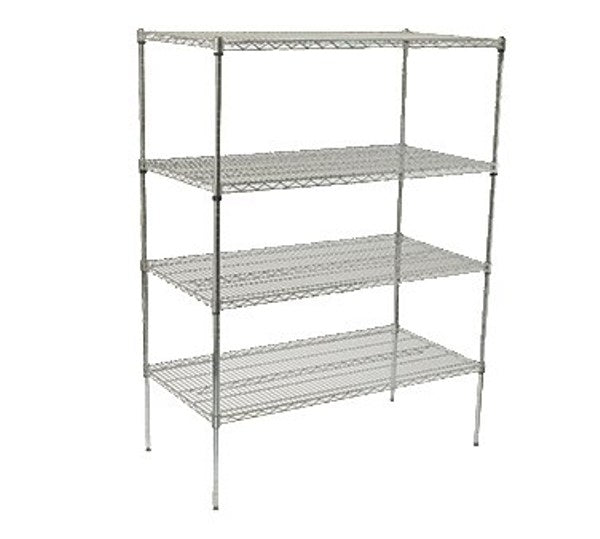 Winco VCS-1848 4-Tier Chrome-Plated Wire Shelving Set