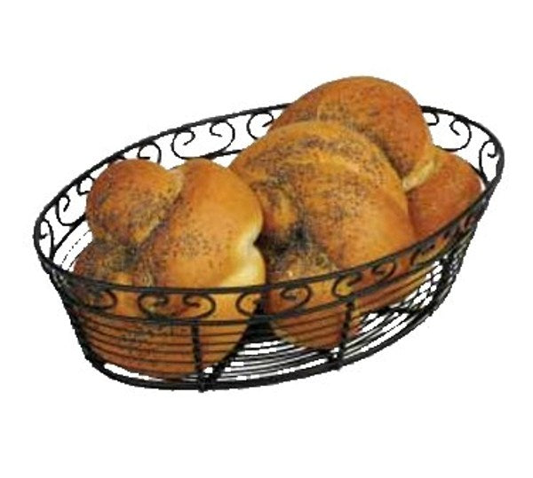 Winco WBKG-10O Black Wire Oval Break/Fruit Basket