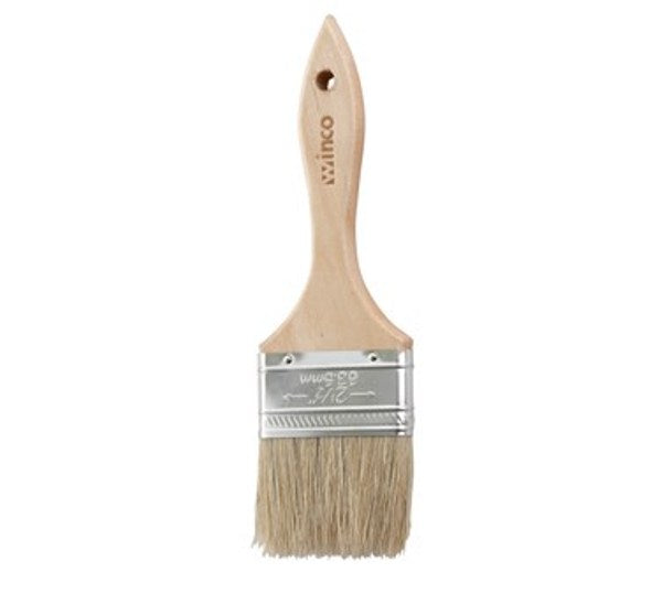 Winco WBR-25 2-1/2" Wide Flat Pastry/Basting Brush with Metal Ferrules