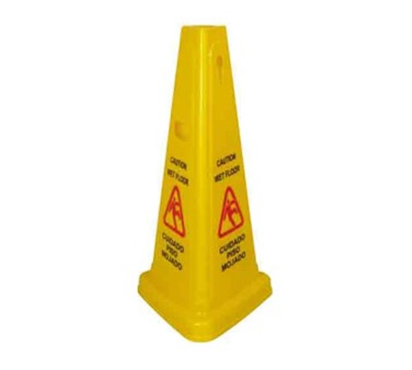 Winco WCS-27T 27" Cone-Shaped "Wet Floor" Sign