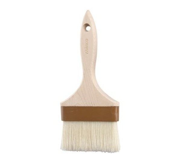 Winco WFB-40 4" Wide Flat Pastry/Basting Brush with Plastic Ferrules