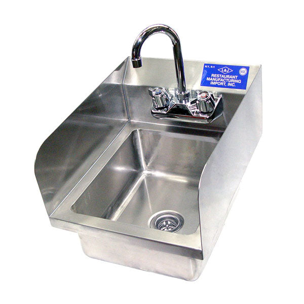 L&J WHS-01-2 Wall Hung Hand Sink with Faucet - 17" Wide - 5" Bowl Depth