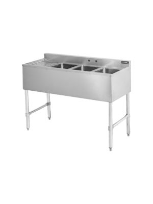 Sapphire SMBS-3R 48" Three Compartment Underbar Sink with 12" Right Drainboard