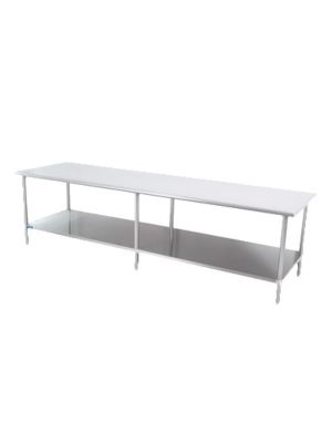 Sapphire SMT-14108S 108"W x 14"D Stainless Steel Work Table with Shelf and Legs