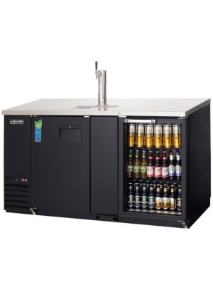 Everest EBD3-BBG-24 2 Door (1 glass) Back Bar and Beer Dispenser - one 1 faucet tower - black exterior  FREE SHIPPING W/O LIFTGATE