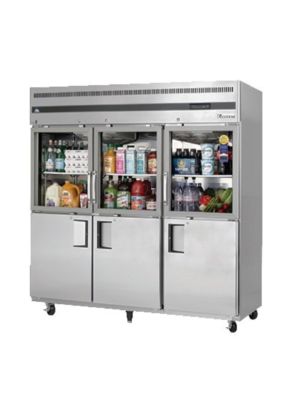 Everest EGSH6 Triple Glass & Solid Combo Half-Door Upright Reach-In Refrigerator 75"   FREE SHIPPING W/O LIFTGATE