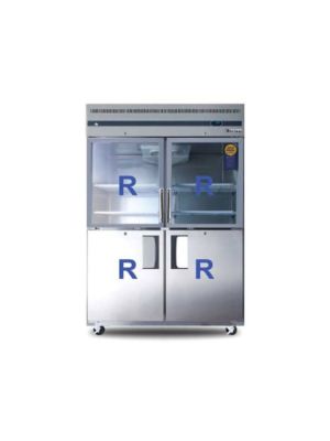 Everest EGSWH4 Wide Double Glass & Solid Combo Half-Door Upright Reach-In Refrigerator 59"  FREE SHIPPING W/O LIFTGATE