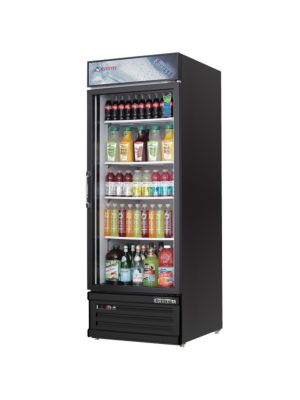 Everest EMGR24B Black Single Hinged Glass Door Refrigerated Merchandiser 28.5"   FREE SHIPPING W/O LIFTGATE