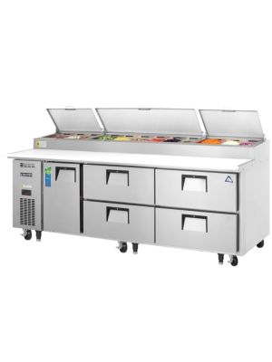 Everest EPPR3-D4 - Door & Drawer Combo Pizza Prep Table 93.25"  FREE SHIPPING W/O LIFTGATE