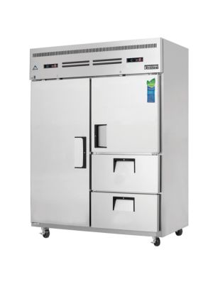 Everest ESWQ2D2 Dual Solid Door Upright Reach-In Refrigerator & Freezer with Dual Drawers 59"  FREE SHIPPING W/O LIFTGATE