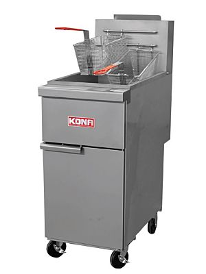 Kona NJGF-40LP 40-55 lb. Capacity Liquid Propane Floor Model Fryer - 120,000 BTU