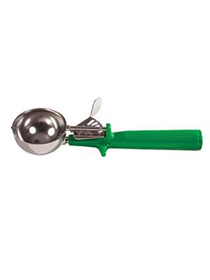 Winco ICOP-12 Deluxe Ice Cream Disher with Green Handle, Size 12