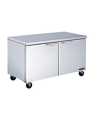 MVP Group KUCF-60-2 Kool-It Series 60 2/5"W Two-Door Stainless Steel Undercounter Freezer 