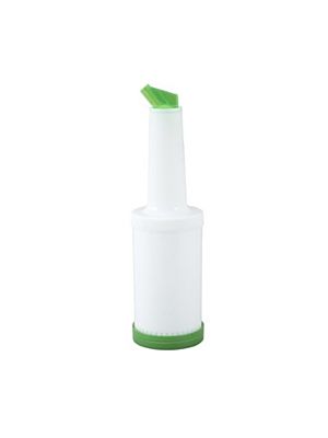 Winco PPB-1G 1 Quart Mutli Pour Bottle with Green Spout and Lid