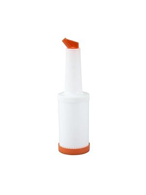Winco PPB-1O 1 Quart Mutli Pour Bottle with Orange Spout and Lid