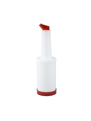 Winco PPB-1R 1 Quart Mutli Pour Bottle with Red Spout and Lid